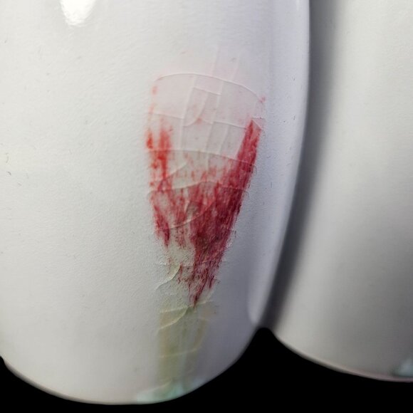 Spin Double Vase Contemporary Design Red Bamboo Jingdezhen China Gift Box READ - Picture 7 of 11